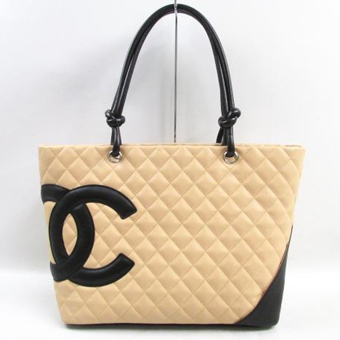 CHANEL シャネル カンボンライン コピー CH-BAG100 ラージ トートバッグ ベージュ ブラック レザー